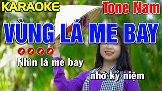 ✔ VÙNG LÁ ME BAY Karaoke Tone Nam  Karaoke Mai Phạm [upl. by Acissev]