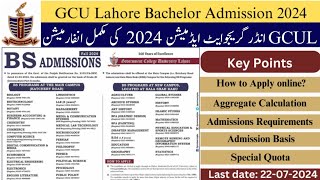 GCU Lahore Undergraduate Admissions 2024  GCUL Admission 2024  Usman Ali Ravian [upl. by Attena100]