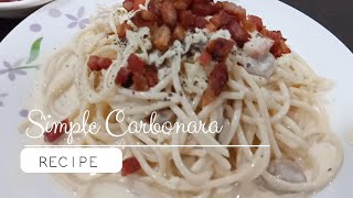 MY SIMPLE CARBONARA RECIPE  BACON amp MUSHROOMS  LAIZA VLOG 27 [upl. by Trudie499]