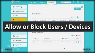 TPLink Archer Access Control  MAC Address filtering settings Allow or Block users [upl. by Clair]