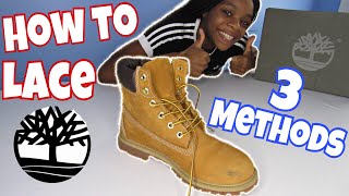 How To Lace Your Timberlands  3 Methods [upl. by Eico]