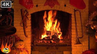 Classic Christmas Fireplace Ambience with Cozy Crackling Fire Sounds 4K [upl. by Graces]