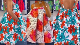 How to cut and sew a gathered dress with spaghetti straps and elastic ruched back [upl. by Ellerrehc]