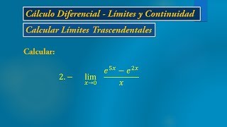 Limites Trascendentales  Ejemplo 2 [upl. by Pega]