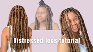 DISTRESSED BUTTERFLY LOCS TUTORIAL🦋  CROCHET BUTTERFLY LOCS [upl. by Atsirt]