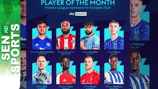 Premier League voici les 8 nominés pour le trophé de meilleur joueur du mois doctobre [upl. by Radley]