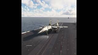 rare Sukhoi Su27 flanker bort 305 takes off on aircraft carrier little incident [upl. by Dnartreb]