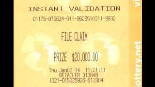 Validating A 20000 Top Prize Instant Lottery Ticket Clerk POV [upl. by Silver]