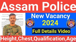 🥰Assam Police Constable New Vacancy 2024 Recruitment Full Details Video 🥰 [upl. by Christenson971]