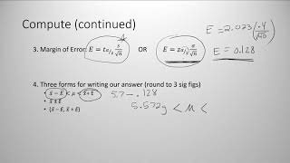 Point Estimate for a Mean and Confidence Interval [upl. by Kenti]