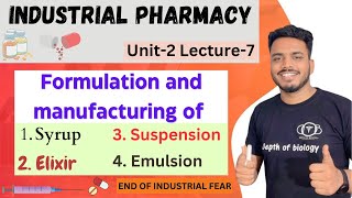 Formulation and manufacturing consideration of syrup and elixirs  suspension and emulsion pharmacy [upl. by Joacimah]