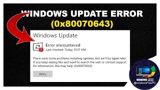 Fix Windows Update Error 0x80070643  KB5034441 Security Update Issue  StepbyStep Guide [upl. by Schlenger]