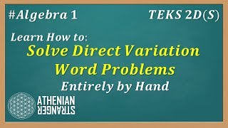 Direct Variation Word Problems Algebra 1 STAAR TEKS 2D [upl. by Niki]