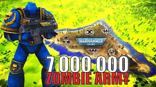 7 MILLION Zombies VS Space Marine ISLAND FORTRESS  UEBS 2 Warhammer 40k Mod [upl. by Htiffirg]