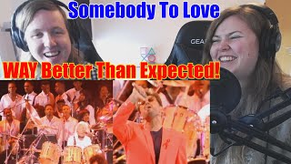 Couple First Reaction To  George Michael amp Queen  Somebody To Love Live [upl. by Atile]