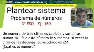 Plantear sistema de ecuaciones Número capicúa 3eso 03 155 José Jaime Mas [upl. by Winwaloe]