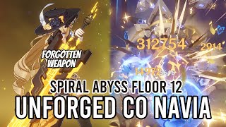 Unforged C0 Navia ft C0 Furina vs Spiral abyss 4243 Floor 12  Genshin Impact [upl. by Marlette]