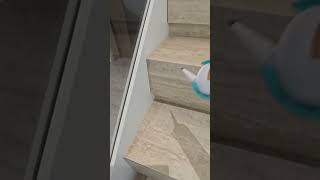 Glass Mable Stair Installation construction stairs interiordesign builder home [upl. by Ak316]