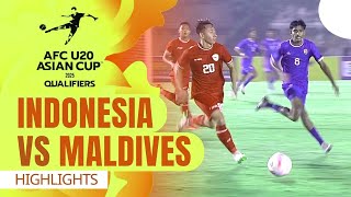 AFC 20 ASIAN CUP  HIGHLIGHT INDONESIA VS MALDIVES timnasgaruda afcu20 [upl. by Akerahs372]