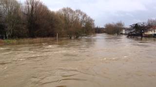 Flooding at Iford Bridge between Christchurch and Bournemouth on the River Stour [upl. by Nelle133]