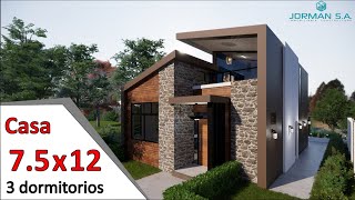 modelo de casas de 2 pisos Casa 75x12 metros Home Design Plan [upl. by Seerdi]