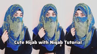 Comfortable Layered Hijab with Niqab Tutorial  Full Coverage Niqab Tutorial  zainab [upl. by Naesal843]