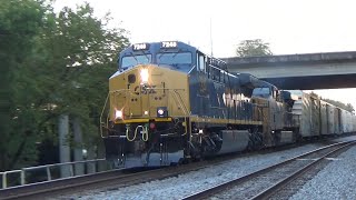 Fresh CSX CM44AH 7248 and ES40DC 5232 Leads Manifest Q58328 on 92821 [upl. by Norit]