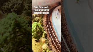 Track weathering Dalrymple Station modelrailway modelrailroad tt120 scalemodel [upl. by Anemolif114]