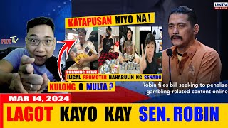 SENADO HAHABULIN MGA CONTENT CREATOR STREAMERS AT INFLUENCERS NA ILLEGAL PROMOTER NG ONLINE CASINO [upl. by Ylerebmik]