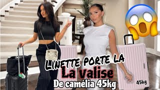 Linette porte la valise de camélia 92 de 45kg normal 😂😂 [upl. by Hanej956]