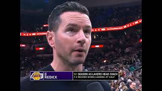 JJ Redick Was Pissed Off At Lakers During Halftime Interview [upl. by Aihsinyt798]