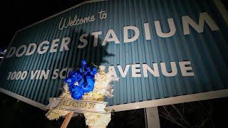 Fans gather outside Dodger Stadium to pay tribute to Fernando Valenzuela [upl. by Eladnek975]