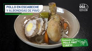 Pollo en escabeche y albóndigas de pavo [upl. by Nesline]