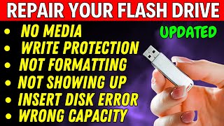 How To Fix No Media USB Flash Drive Easily Repair ANY Corrupted Flash Drive [upl. by Yrocej257]