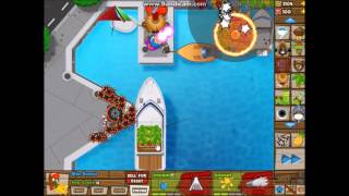 Bloons Tower Defense 5 Dockside Hard Rounds 185 No Lives Lost NLL [upl. by Camille]