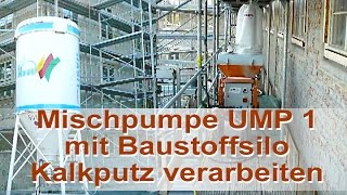 Verputzmaschine UMP 1 Dualpower Silobetrieb mit Hasit Silo Kalkputz mixing pump UMP 1 Dualpower [upl. by Alvina]