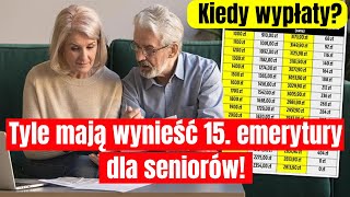 Tyle mają wynieść 15 emerytury dla seniorów Kiedy pierwsze wypłaty [upl. by Aserej]