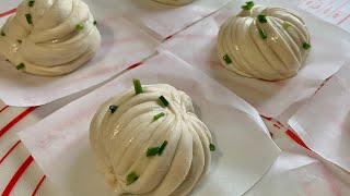 Mantou Recipe สูตรหมั่นโถวต้นหอม ทำง่ายนวดมือ [upl. by Lorrad]