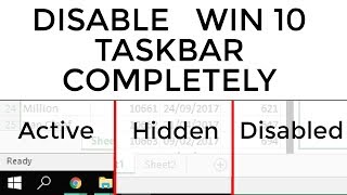 DisableCompletely hide Windows 10 Task bar with no thin black line [upl. by Karab]