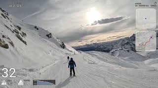 Skiing in Cervinia  from Colle Inf Cime Bianche to Valtournenche  Full descent from a beginner [upl. by Caitlin]