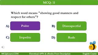 Class 6 Vocabulary MCQs  English Vocabulary Words Meaning Kids  Grade 6 English MCQs 2  Free App [upl. by Eladroc846]