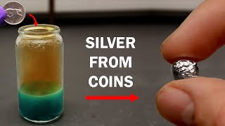 Extracting pure silver from a coin [upl. by Seleta]