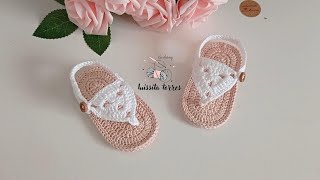 NO SABES QUE TEJER🤔Teje de una Forma Fácil y Rapida Estas Bellas Sandalias🥰Para Bebé a Crochet [upl. by Carroll]