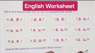 English WorksheetEnglish Worksheet for UKG LKG ClassDollySollyTV complete the words [upl. by Hewitt]