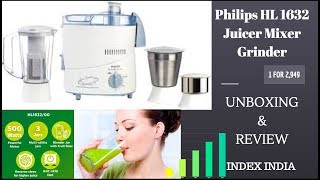 Philips HL1632 500 Juicer Mixer Grinder How to use video INDEX INDIA [upl. by Ailatan853]