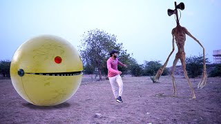 PacMan VS SIren Head In Real Life [upl. by Milo]