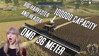 How to Download mods on FARMING SIMULATOR19 Biggest 36 meter Header and 100000 Capacity Harvester [upl. by Timothy]