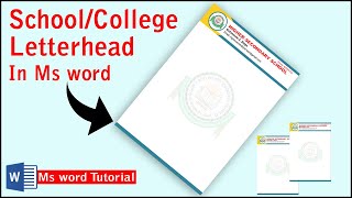 Professional SchoolCollege Letterhead Letterpad Design in Microsoft Office Word Tutorial [upl. by Yssor]