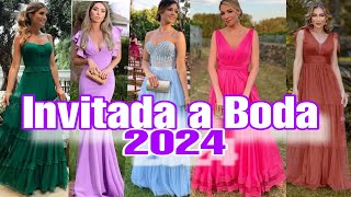 HERMOSOS VESTIDOS PARA INVITADAS A BODA CON DISEÑOS ELEGANTES Y COLORES ADECUADOS PARA BODAS 2024 [upl. by Snowman603]