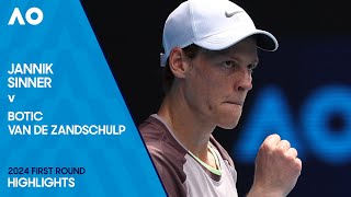 Jannik Sinner v Botic Van de Zandschulp Highlights  Australian Open 2024 First Round [upl. by Sachiko]